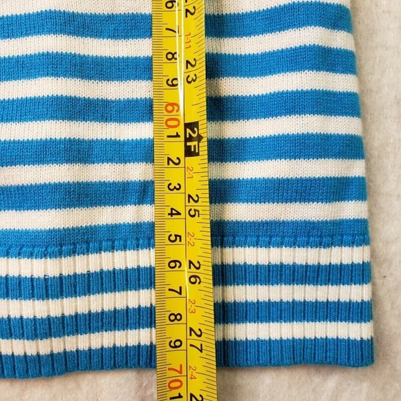 Michael Kors Womens Striped Long Sleeve Sweater Chain & Eyelet Detail Size M - Picture 11 of 12